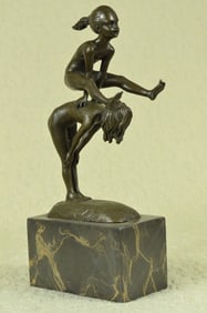 Kids Playing Leap Frog Bronze Sculpture