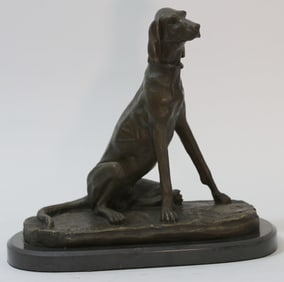Foxhound Dog Bronze Sculpture