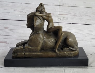 French Art Nouveau Nude Statue Bronze Sculpture