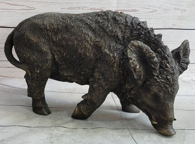 Boar Wild Pig Bronze Sculpture