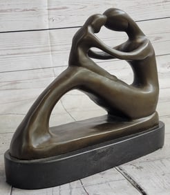 Modern Art Nursery Decor Mother Child Love Bronze Sculpture