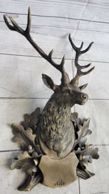 DEER BUCK STAG HOME DECOR WALL PLAQUE HANGING SCULPTURE STATUE