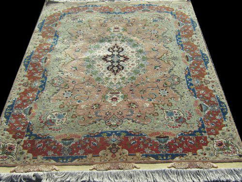 Fabulous super fine part silk persian tabriz (1 of 9)