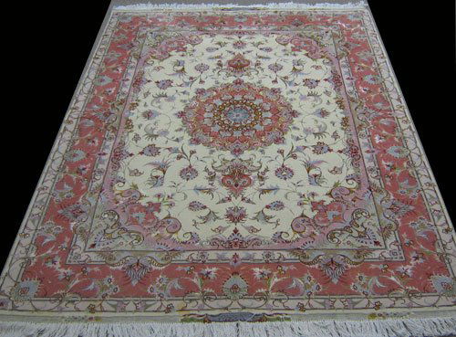 Silk blend baby lamb's wool pile Tabriz rug (1 of 7)