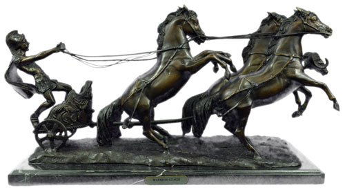 Majestic Warrior Coach Roman Bronze Sculpture (1 of 9)