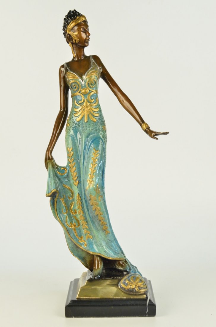 10 LBS Bronze Marble Statue Portrait Woman Figurine (1 of 8)