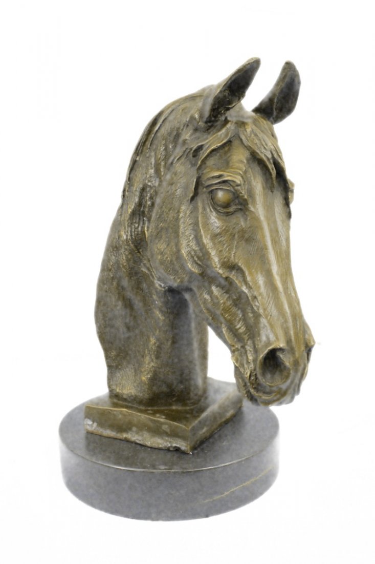 Signed Barye Unique Bronze Bust Horse Head SculptureÂ  (1 of 10)