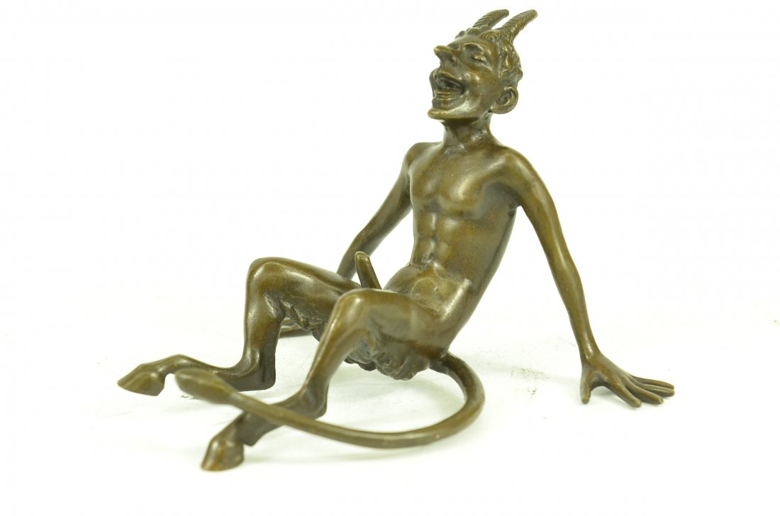 Original Milo Rare Devil Satyr Dark Angel Erotic Art: This Creepy And Very Scary Satyr Is Chasing Around A Nymph, But She Is Not Interesting In Him And His Overly Persisting Arouse Self. She Is Happy With Her Main Satyr, But Has Not Taking No For An Answ