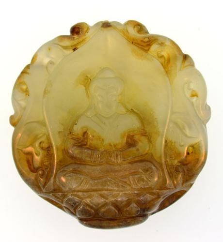 jade hand carved praying buddha sculpture (1 of 6)