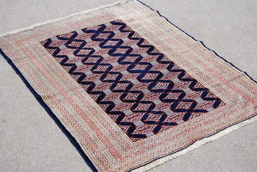 finely knotted delicate persian turkmen rug (1 of 4)