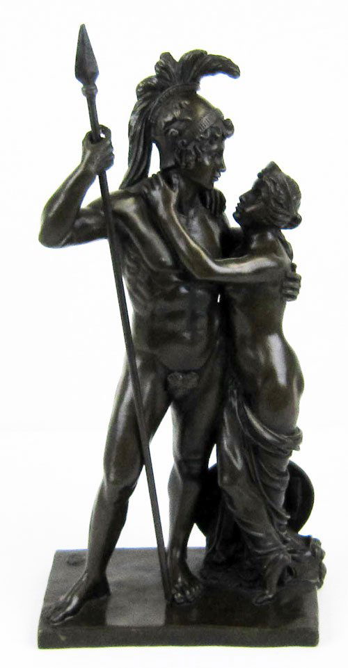 Brown patina bronze sculpture of royal couple Roman (1 of 10)