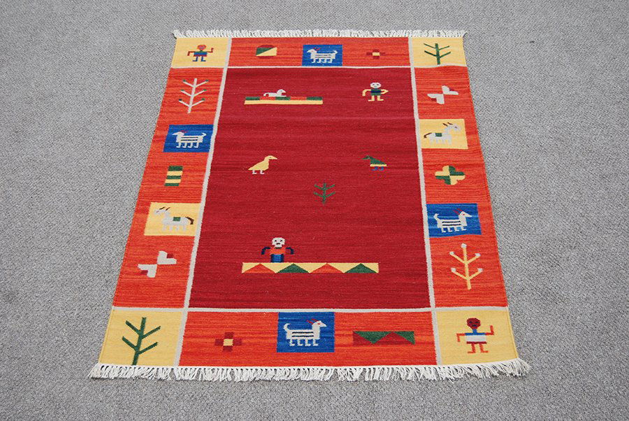 hand woven, Indian wool pile on cotton foundation Rug (1 of 5)
