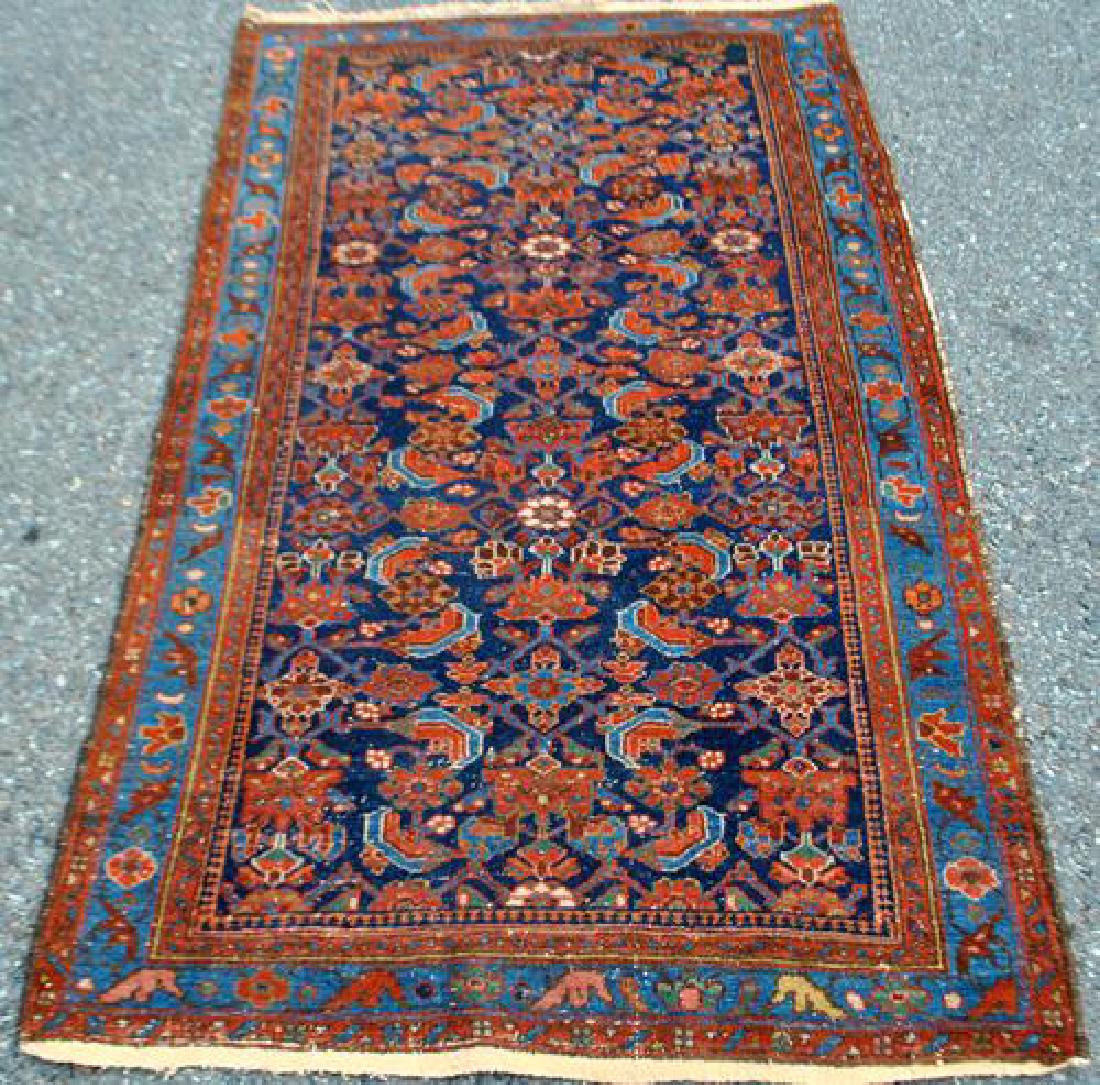 Fascinating red and navy handmade antique Malayer Rug (1 of 4)
