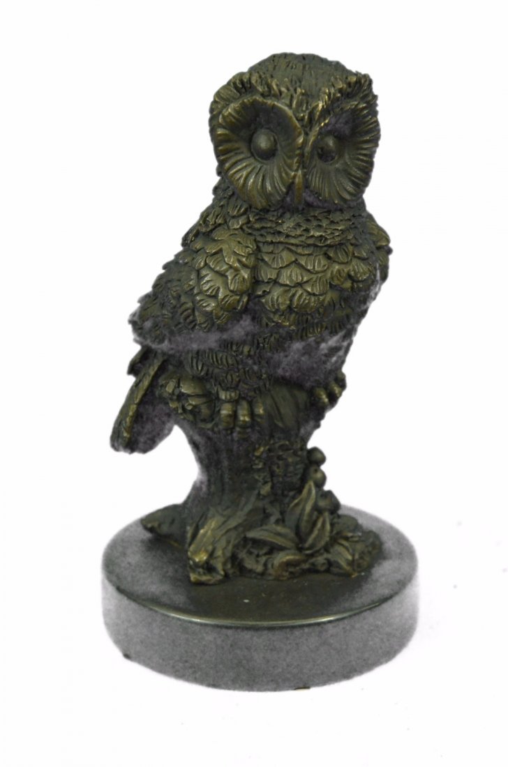 Beautiful Pure Hotcast Bronze Owl Statue (6"X3") (1 of 9)
