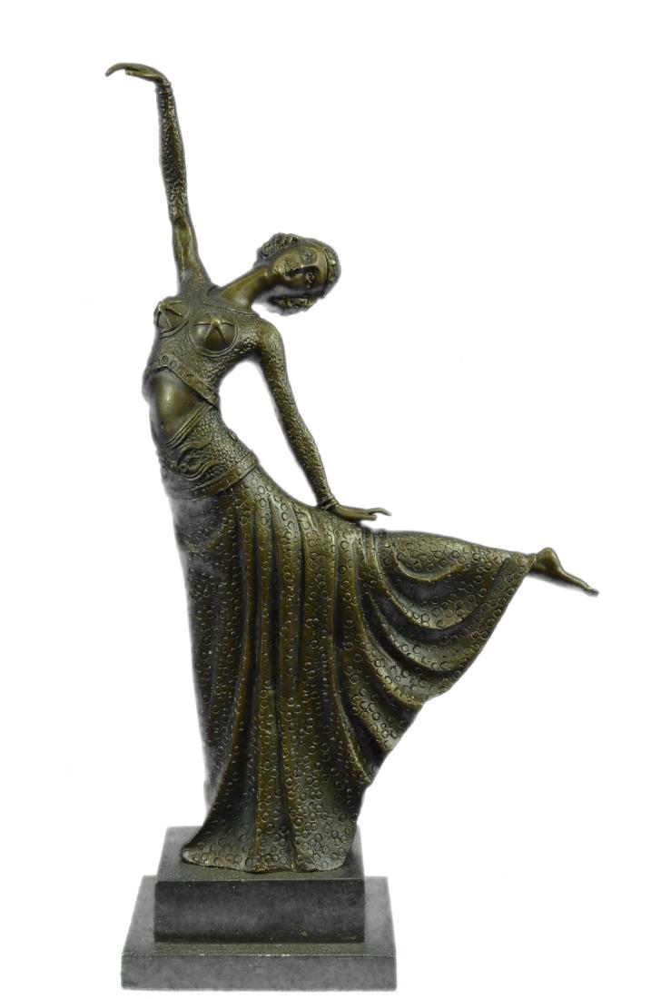 Elegant Dancer In Arabesque Art Deco Bronze Sculpture (1 of 10)