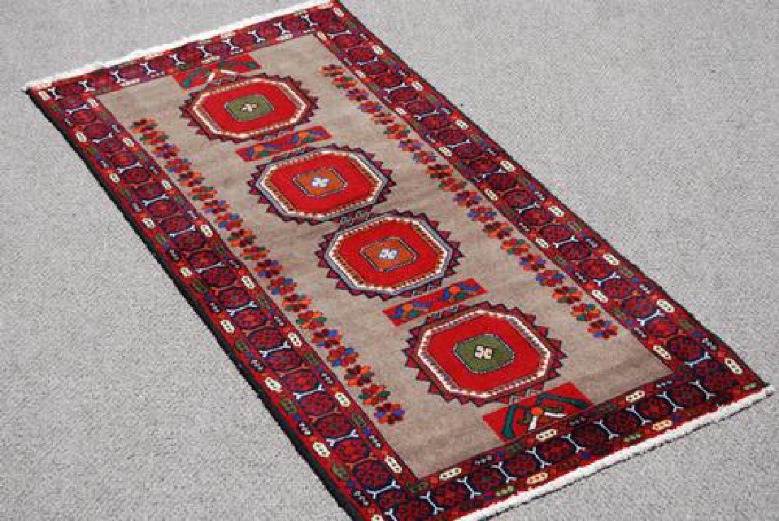 Finely Knotted Delicate Persian Turkmen Rug 3x6 (1 of 4)