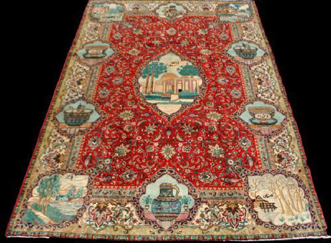 Rare Tribute to Saadi Semi Antique Persian Tabriz (1 of 7)