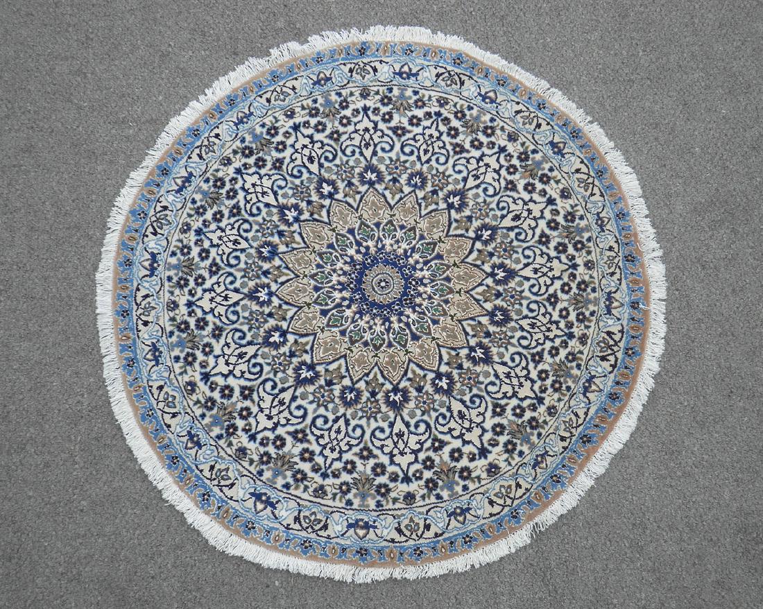 Stunning Round Wool/Silk Persian Nain 3.7x3.7 (1 of 4)