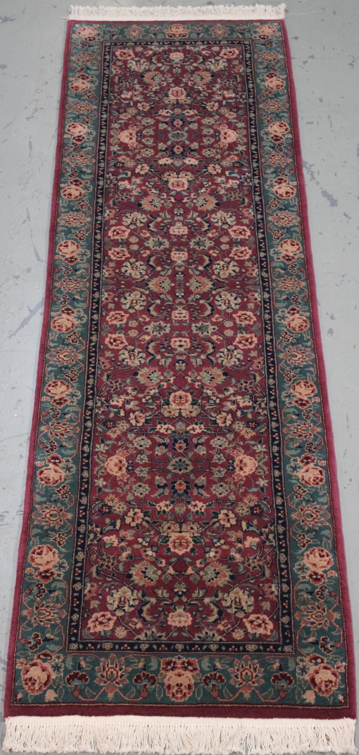Handmade Wool/Silk Tabriz Design Runner 2.3x8 (1 of 7)