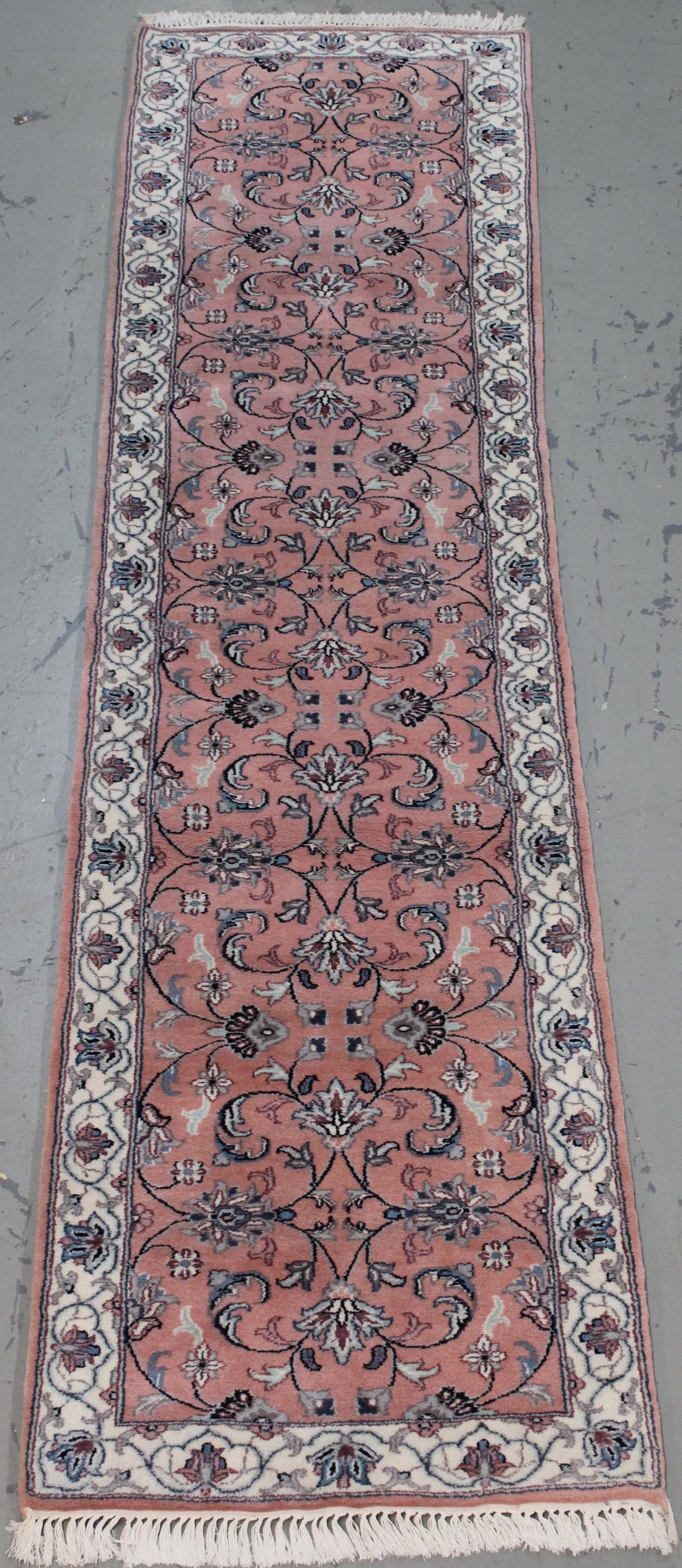 Handmade Indo Kashan Design Runner 2.7x10.1 (1 of 7)