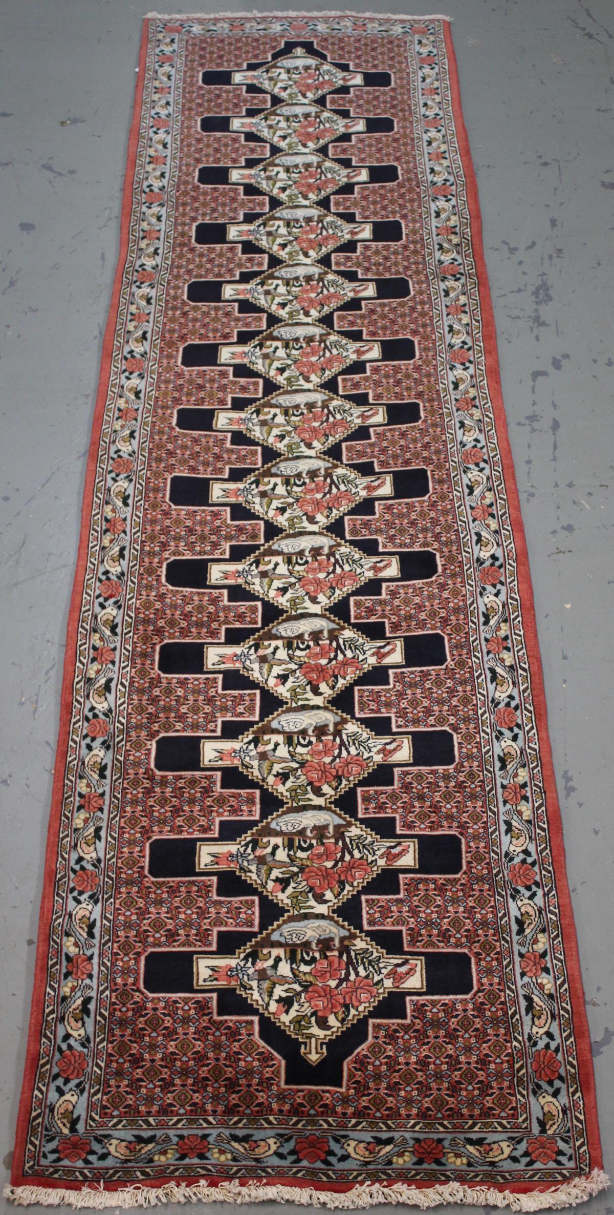 Handmade Persian Bidjar Runner 3.0x12.5 (1 of 8)