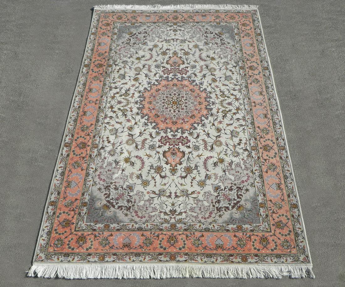 Stunning Part Silk Persian Tabriz 6.7x10 (1 of 5)