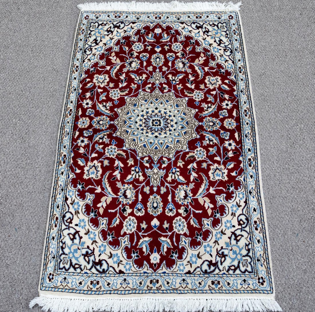 Handmade Part Silk Persian Nain 3.0x4.9 (1 of 5)