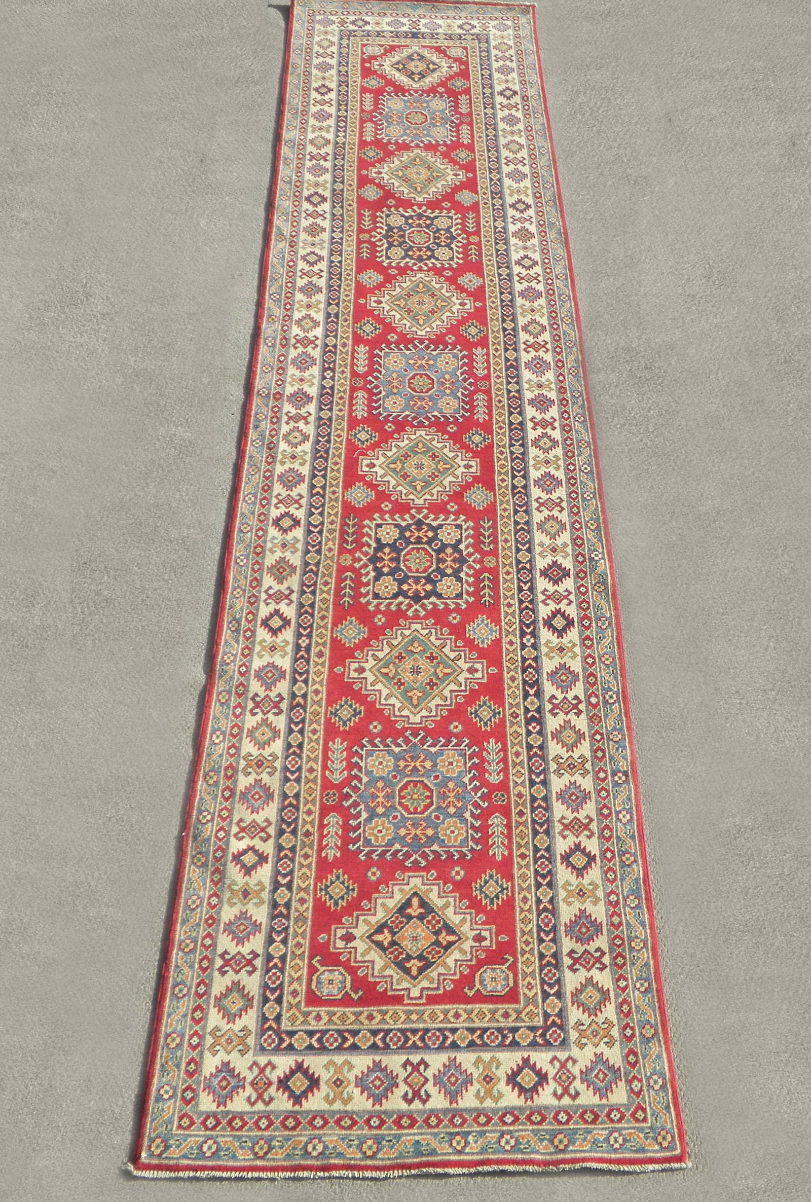 Handmade Afghan Kazak Design 3.1x14.1 (1 of 5)