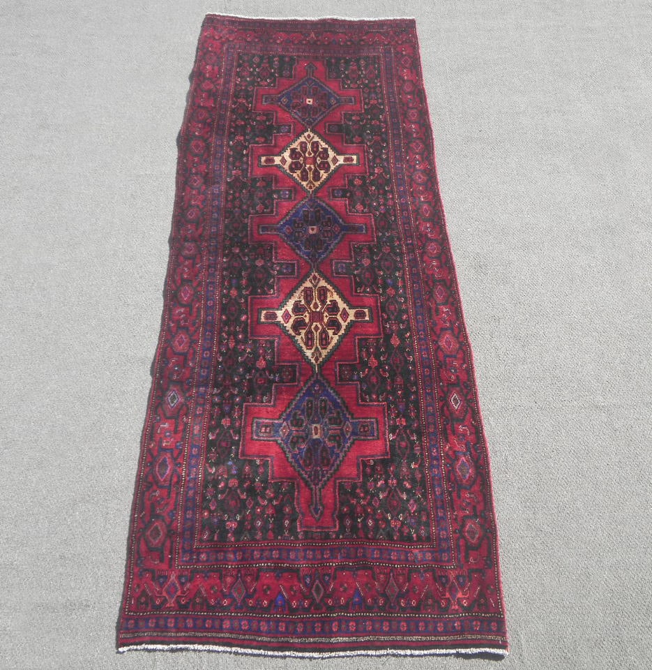 Semi Antique Persian Senneh 10.9x3.11 (1 of 5)