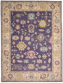 Handmade Oushak Design 9.1x12.1