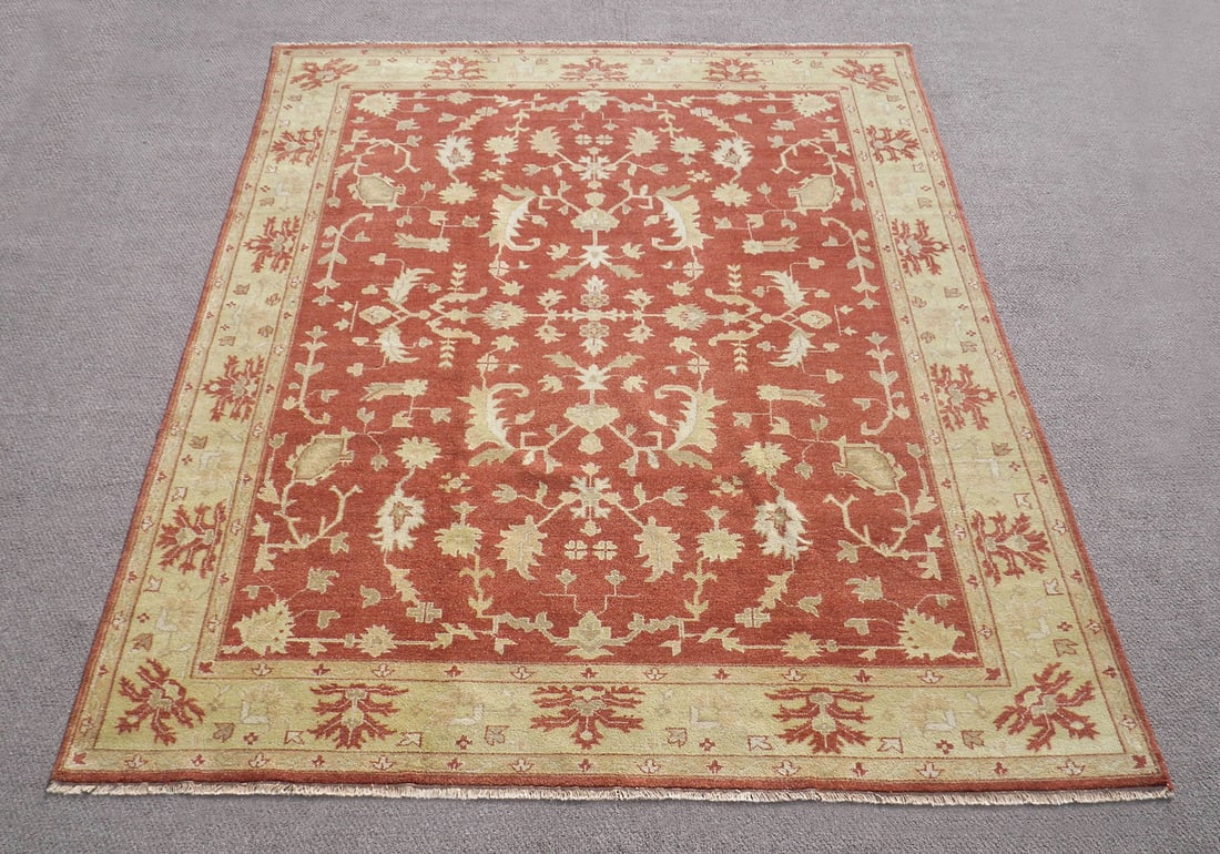 Stunning Handmade Allover Floral Oushak 8x9.11 (1 of 6)