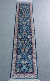 Handmade Wool/Silk Kashan Design 2.3x10