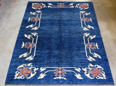 Gorgeous Open Field Ocean Blue Rug