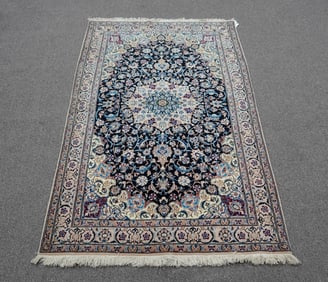 Handmade w/Silk Persian Nain 4.2x6.11