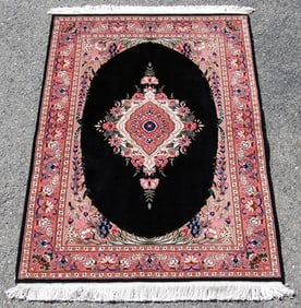 Unique Dark tone w/Silk Persian Tabriz 3.4x4.11