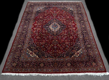 Handmade Persian Kashan 9.1x13.2