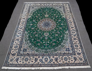 Handmade w/Silk Persian Nain 8.4x11.9