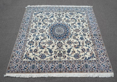 Handmade w/Silk Persian Nain 6.4x6.5