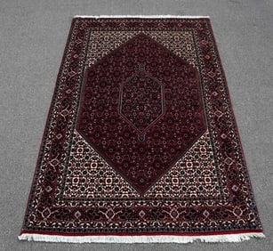 Handmade w/Silk Persian Bidjar 4.6x7.0