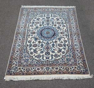 Handmade w/Silk Persian Nain 3.3x4.10