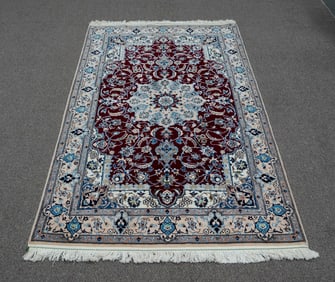 Handmade w/Silk Persian Nain 4.3x6.9
