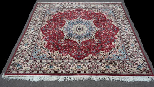 Handmade Persian Yazd 9.1x9.1