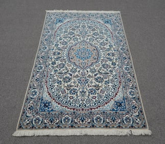 Handmade w/Silk Persian Nain 4.1x6.11