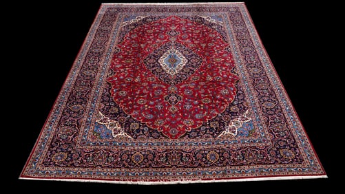 Handmade w/Silk Persian Kashan 11.5x16.1