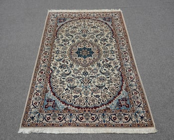 Handmade Persian Nain 4.2x6.10