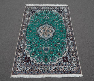 Handmade w/Silk Persian Nain 3.10x6.4