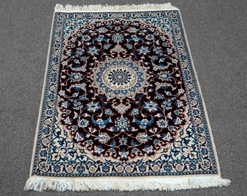 Handmade w/Silk Persian Nain 3.0x4.2
