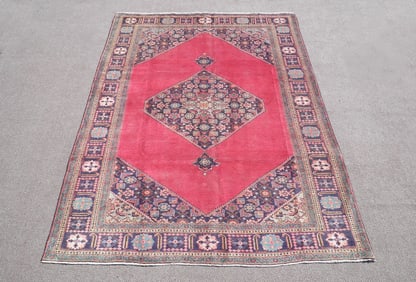 Fascinating Antique Open Field Persian Tabriz 9.7x6.6