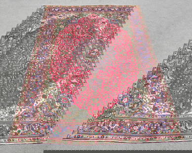 Semi Antique Persian Tabriz 10.2x6.9: Rug: Handmade Semi Antique Persian Tabriz; Material: Fine quality baby lamb's wool pile, all natural vegetable dye; Size: 10.2x6.9 ft; Foundation: Cotton; Design: Persian Tabriz; Origin: Iran; The app