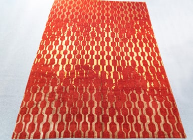 Contemporary Handmade Indo 9.1x12.0